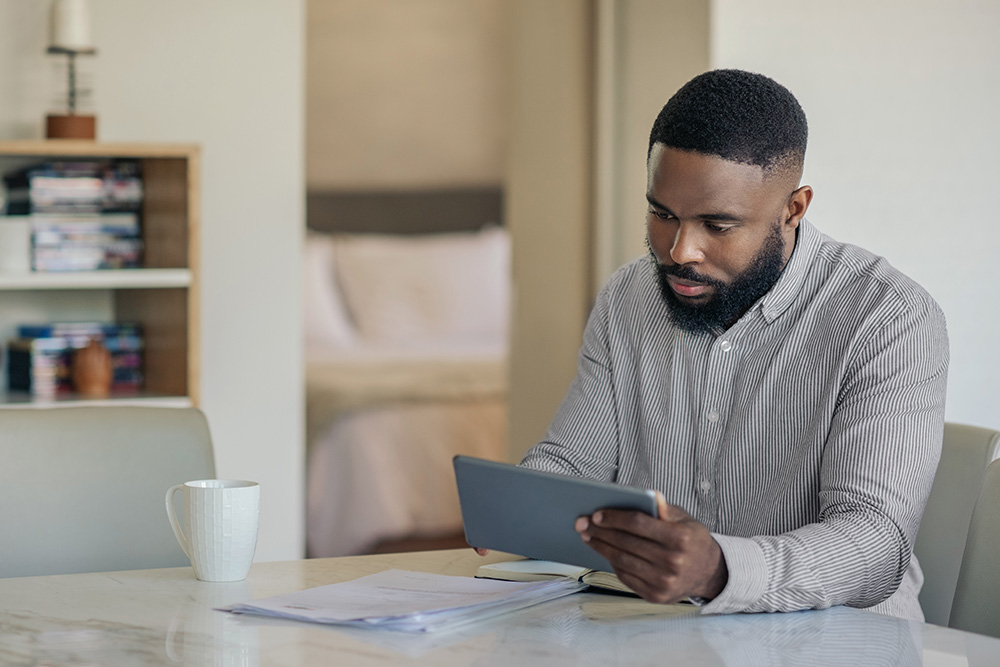 Man with a tablet